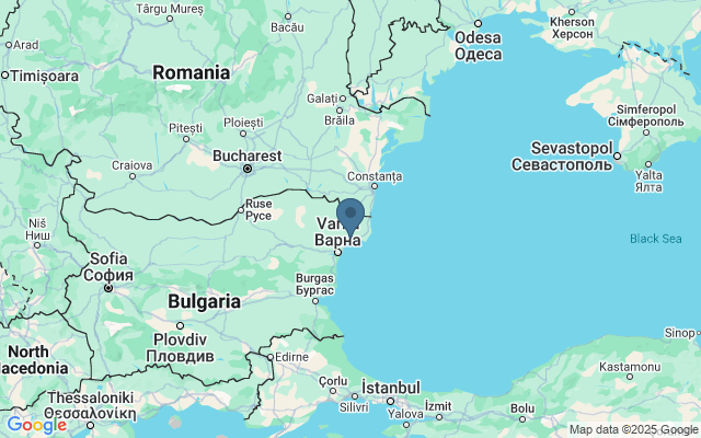 Kaart met locatie Botanische Tuin van Balchik